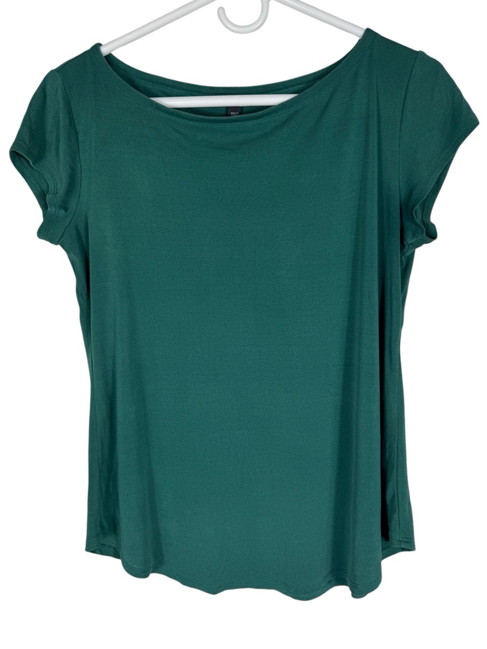 Eileen Fisher Emerald Green 100% Silk Short Sleeve Top, Size Medium